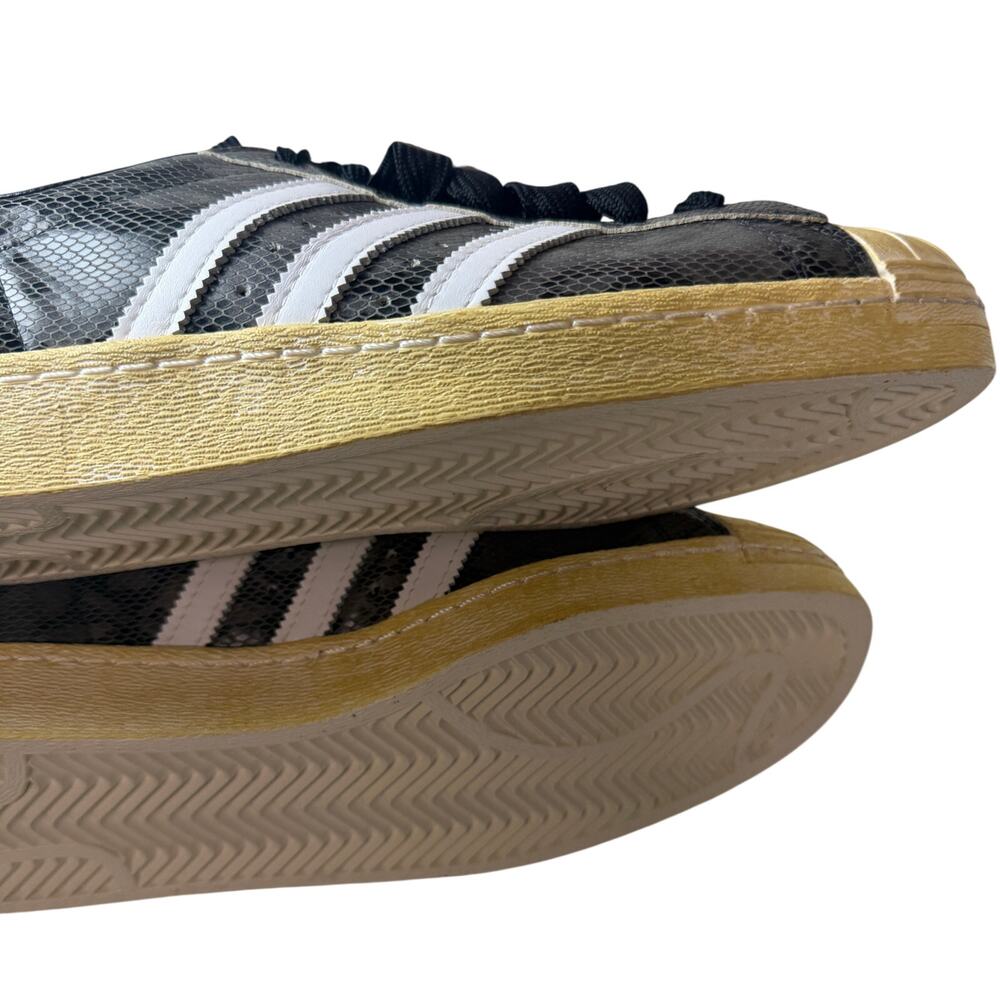 Adidas Superstar 80s Snake Skin Black White Gold Shell Toe Mens Size 11 New - Picture 10 of 11